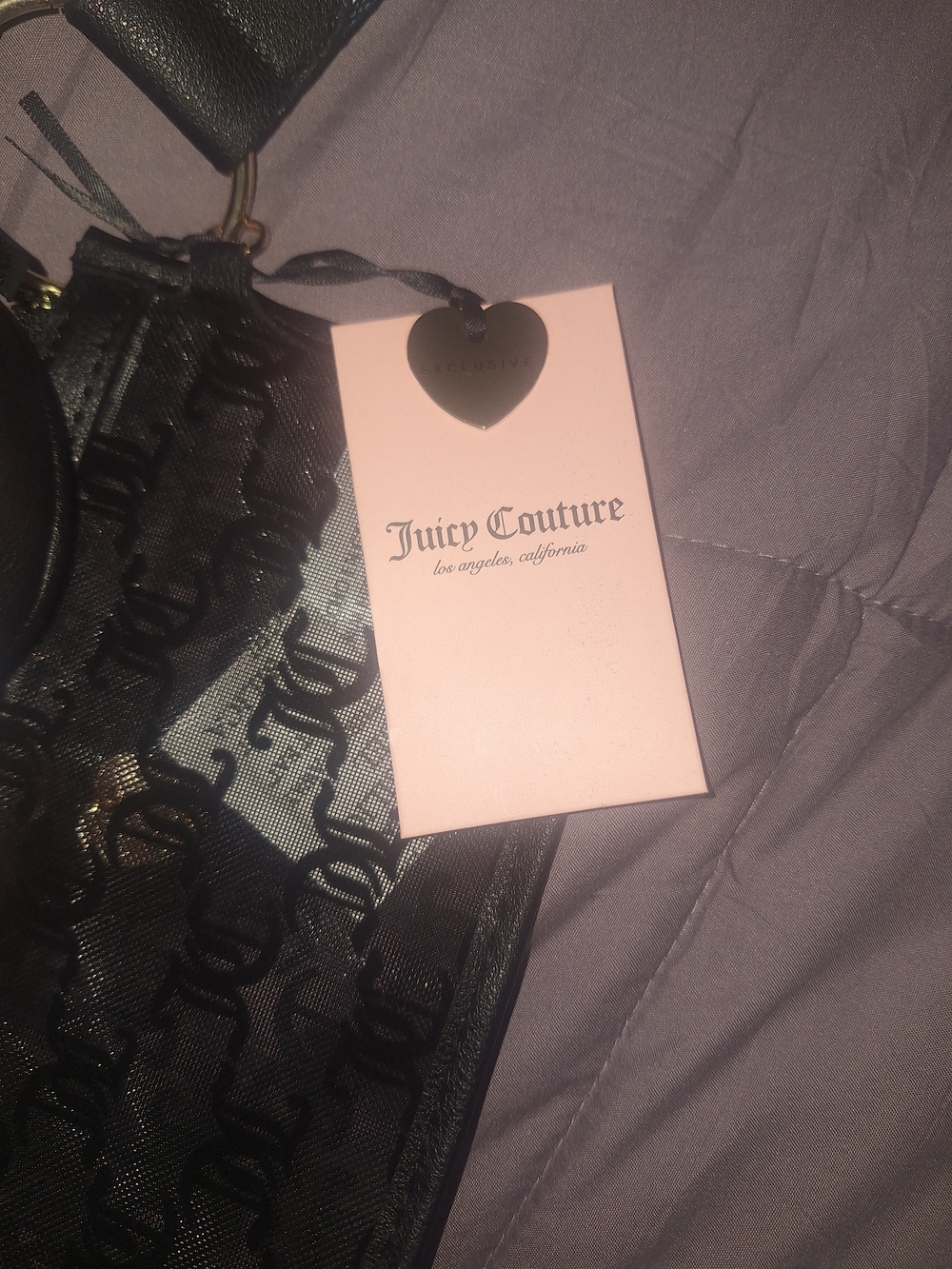 EXCLUSIVE Juicy Couture Black Logo Wristlet Set - Picture 7 of 8